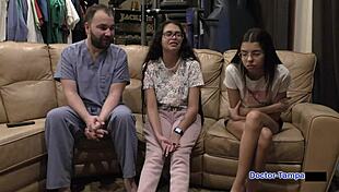 Dr Tampa Checks Angel Santana's Shaved Pussy And Ass In 2022 Backstage