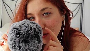 Redhead amateur gives erotic jerk off instructions in English subtitles, guiding you to relax and cum.