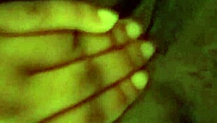 retro bbw black babe teases with striptease, rips clothes, and masturbates in blue film style