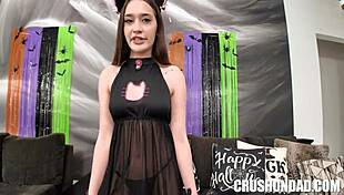 My costume stepdaddy drives me wild with his intense moves