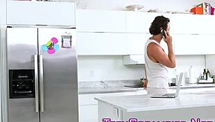 Blonde teen cunt spills creampie from big monster cock blowjob hardcore hd