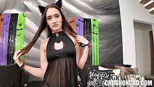 My costume stepdaddy drives me wild with his intense moves