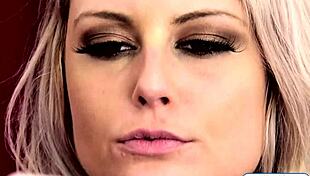 Blonde girl double penetraited by two strangrs in rough threesome