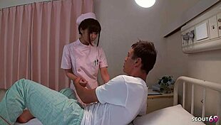 slim japanese teen nurse seduces old patient to fuck at hospital. petite cosplay babe in uncensored jav action.