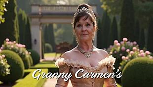 granny carmen sucks cock in elf costume close up