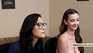 Jade Greene and Serena Hill Suck in Principal’s Twisted Office Punishment Plan. Peter Fitzwell Joins!