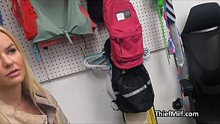 Fit Big Tit Blonde MILF BUSTED in Wild Striptease