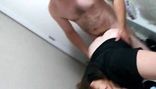 slut gets doggystyle fucking in bathroom