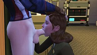 Agent Carter curiously examines Captain America's massive cock in 3D hentai animation. 😉