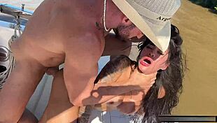 Beautiful Brazilian rides massive cock in steamy boat scene