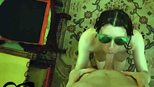 Oh god, that braided teen babe craves cum and kneels to suck his cock hard in the dorm, can he resist her moaning pussy?