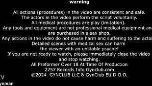 The doctor inspects the girl's pussy during a medical exam