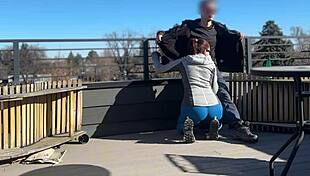 Redhead Slut Blows On Roof!