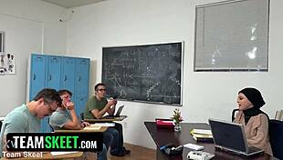 Teams Suck Teacher's Cock In Classroom Assignment!