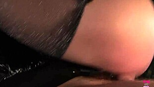 Blonde Tit-Fucks Bound Guy With Strapon