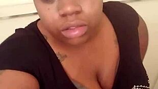 retro bbw black babe teases with striptease, rips clothes, and masturbates in blue film style