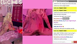 Blonde beauty passionately exhibits her fetish on webcam