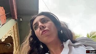 Girl Walks Cafe with Cum on Face Swallowing Pizza