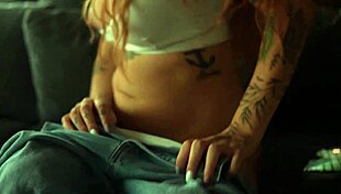 Redhead roommate seduces bisexual latina with feet and close-up cunilingus after virtual sex with boyfriend