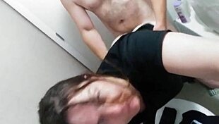 slut gets doggystyle fucking in bathroom