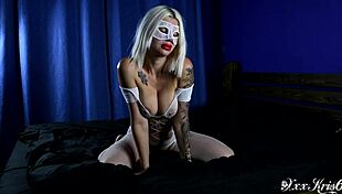 White Bodysuit Mask Amateur Couple Home Sex Blowjob Cunnilingus Sucking Big Dick Sexy Girl Big Boobs Doggystyle Cum On Ass