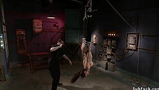 Bent Over Busty Babe Ass Caned In Bondage Submission