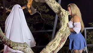 Colombian Blonde Karen Sleent Enjoys Big Cock Outdoors