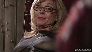 Mature lezdom dominates redhead milf with strapon anal and gagging.