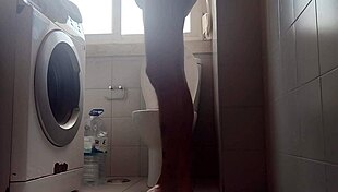 Feeling the rush as he shaves his big dick and spits out lots of milk.