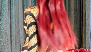 Redhead Ladyboy Wanks Till Cum