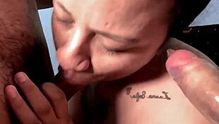 Stepmother endures intense double penetration from stepsons while husband records.