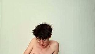 on a sunny day, this skinny guy got horny and stroked his huge cock in bed. just a casual solo session.