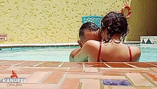 Perverted Stepdad Drills Skinny Teen at Pool