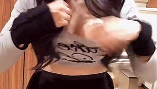 japanese shemale crossdresses and masturbates quietly in solo video