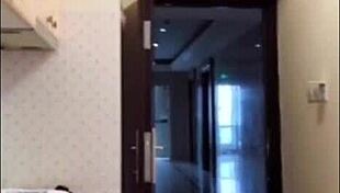 Asian ladyboy masturbates her dick, flashes it to woman, and cums.