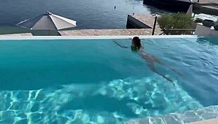 gorgeous monika fox swims naked in pool 😍