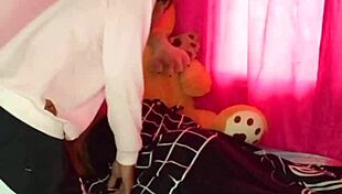 Surprising tattooed mexican stepsister in her room for passionate talk