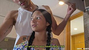 I watch my employee fuck the maid, masturbate, then join in threesome