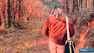 Scarlett taylor and stephan rogers cant help fucking outdoors with quickie blowjob and cowgirl cumshot.