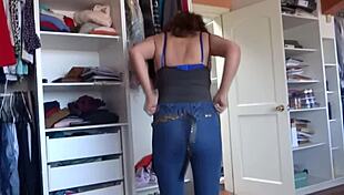 stepmother recorded while getting dressed in the house