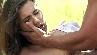 Passionate assfucking for small 18+tit euro babe, outdoor glamour