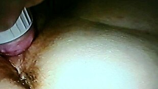 Blindfolded wife gets fucked with rabbit toy in bondage