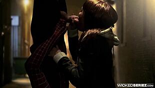 Spider-Man XXX parody scene with Capri Anderson bent over