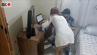 Slut Without Panties Welcomes Internet Technician In Uniform