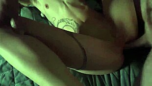 A shy teen faces her first bukkake orgy with group facial action