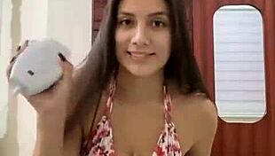 Hot Latina Shaving Her Big Tits!