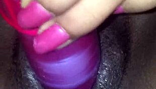 My ex ebony girlfriend plays with vibrator, then sucks my cock so good
