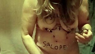 french milf in bondage self-session with belt and spanking, masturbating outdoors in pov submission! 😈🔗