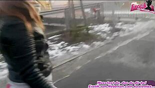 german woman in public act