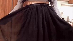 japanese shemale crossdresses and masturbates quietly in solo video